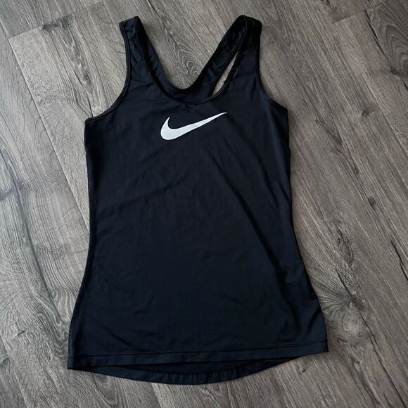Women’s Nike Pro Tank Top Black Athletic Active running Training Gym Logo Small - Picture 1 of 4